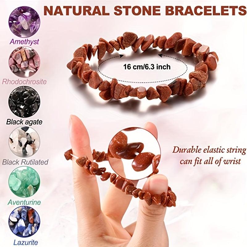Gemstone Chakra Bracelet Crystal Healing Reiki Yoga Anxiety 1pc