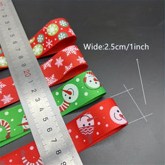 1pc 2yd 25mm Grosgrain Printed Christmas Ribbon DIY Decoration Sewing