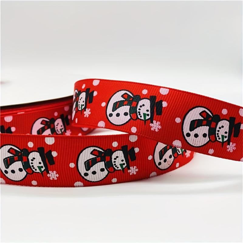 1pc 2yd 25mm Grosgrain Printed Christmas Ribbon DIY Decoration Sewing