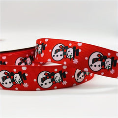1pc 2yd 25mm Grosgrain Printed Christmas Ribbon DIY Decoration Sewing