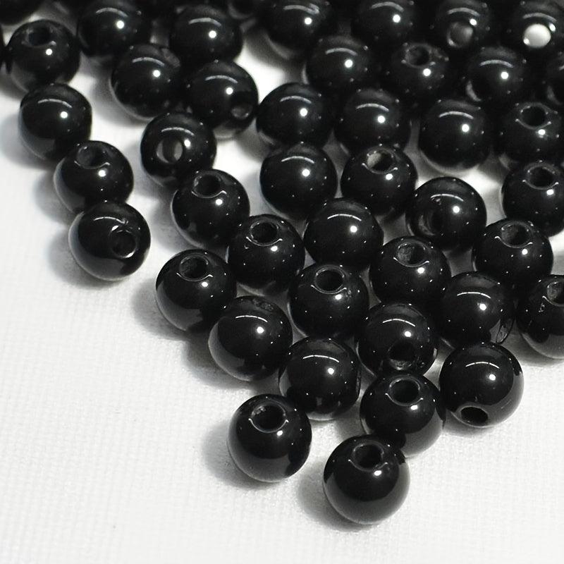 500pcs 4mm 20mm Round Solid Energy Beads Small Hole for Jewelry Making