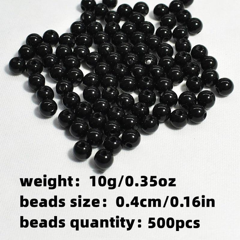 500pcs 4mm 20mm Round Solid Energy Beads Small Hole for Jewelry Making