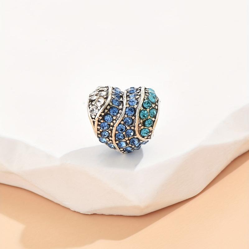 Heart Shaped Alloy Pendant with Multicolor Beads