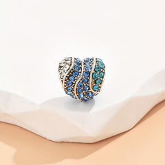 Heart Shaped Alloy Pendant with Multicolor Beads