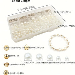 720pcs Faux Pearl & Star Spacer Beads Set DIY Bracelet Earrings Necklace
