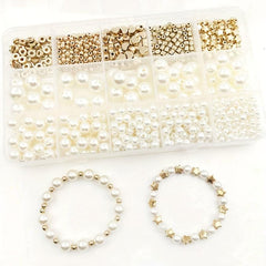 720pcs Faux Pearl & Star Spacer Beads Set DIY Bracelet Earrings Necklace