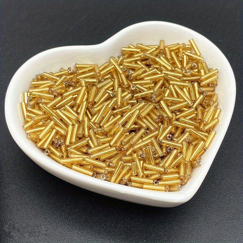 500pcs 6x2mm Long Tube Glass Beads Rainbow Jewelry Making