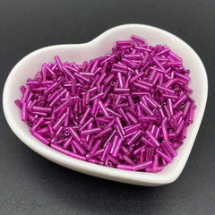 500pcs 6x2mm Long Tube Glass Beads Rainbow Jewelry Making