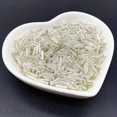 500pcs 6x2mm Long Tube Glass Beads Rainbow Jewelry Making
