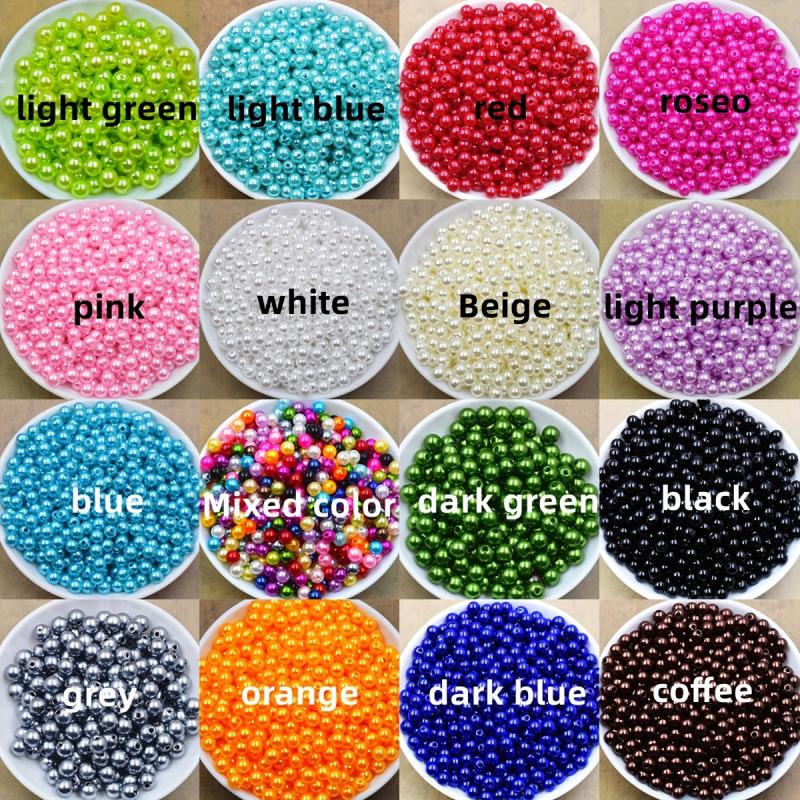 500pcs 4-10mm Colorful Pearl Spacer Beads DIY Jewelry Making Supplies