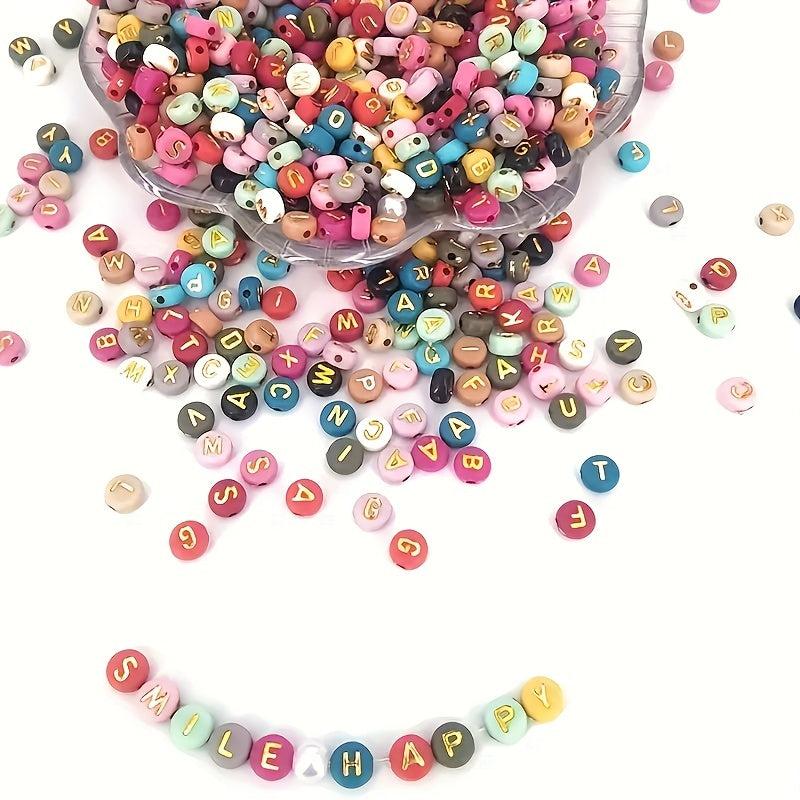 100Pcs Colorful Letter Beads - DIY Bracelets Necklaces Key Chains