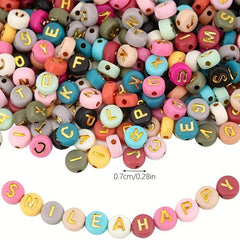 100Pcs Colorful Letter Beads - DIY Bracelets Necklaces Key Chains