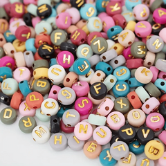 100Pcs Colorful Letter Beads - DIY Bracelets Necklaces Key Chains