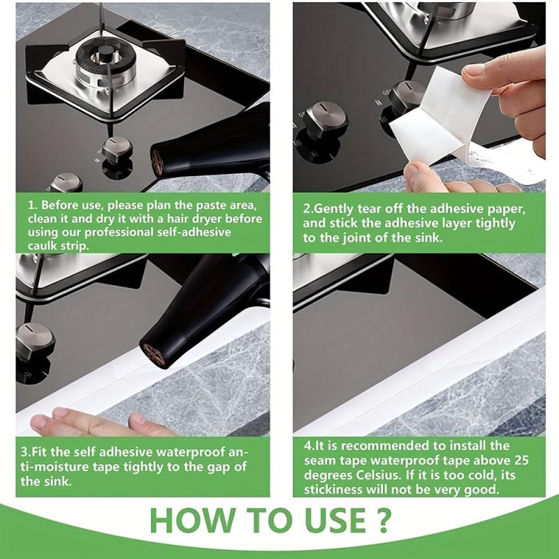 Self Adhesive Waterproof Caulk Strip Tape for Bathroom and Kitchen Corners