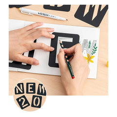 42pcs Letter & Number Stencils Set for DIY Wall Wood Glass Art Projects