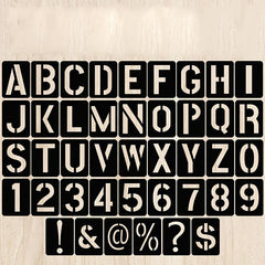 42pcs Letter & Number Stencils Set for DIY Wall Wood Glass Art Projects