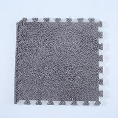 10pcs Plush Puzzle Foam Floor Mat Interlocking Carpet Fluffy Area Rug