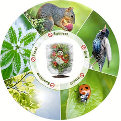 Winter Plant Frost Cold Cover Santa Claus Snowman Pattern Plant Cover