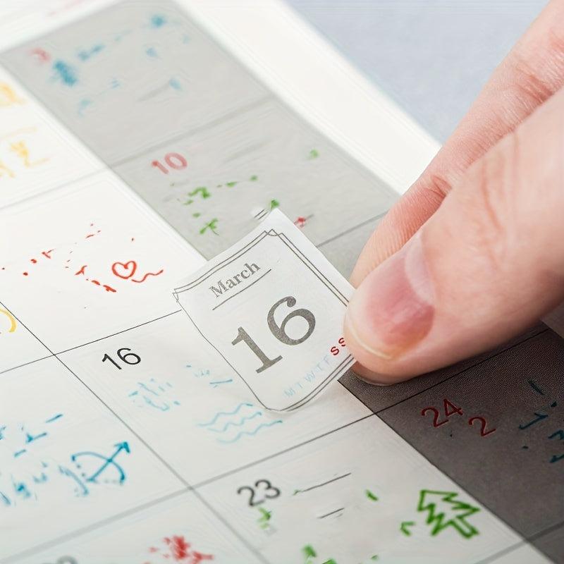12pcs Calendar Decorative Stickers Scrapbooking DIY Label Diary Stationery