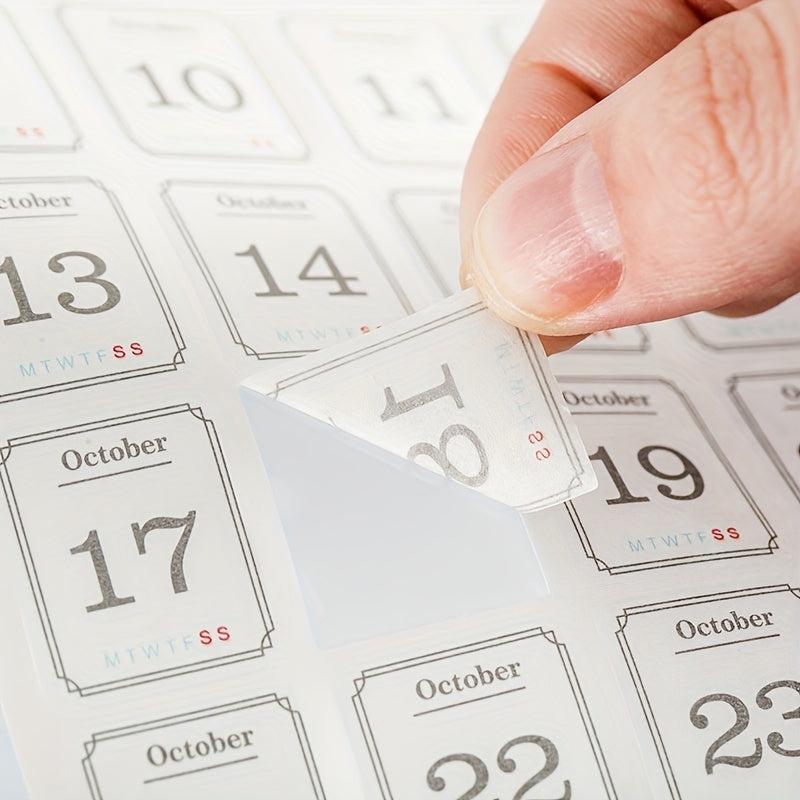 12pcs Calendar Decorative Stickers Scrapbooking DIY Label Diary Stationery