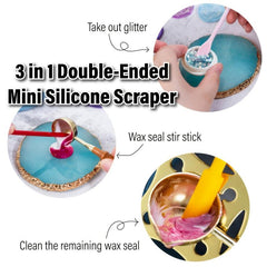 Double End Silicone Sealing Wax Spatula Tool for Sealing Wax Spoon