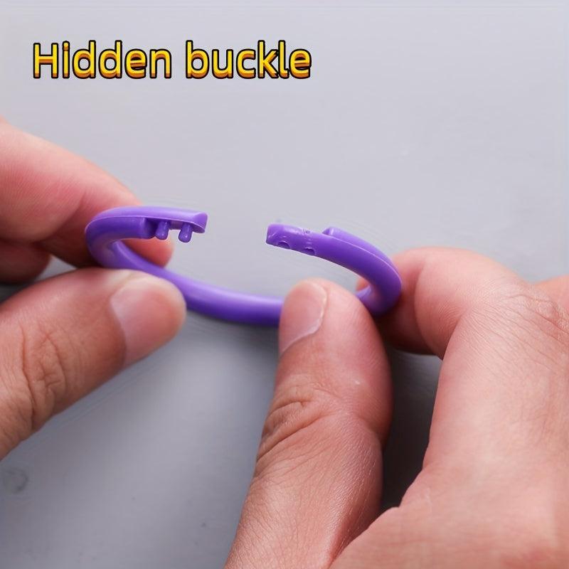 50pcs Colorful Plastic Loose leaf Binding Rings Removable Cover Fixed Buckle