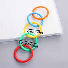 50pcs Colorful Plastic Loose leaf Binding Rings Removable Cover Fixed Buckle
