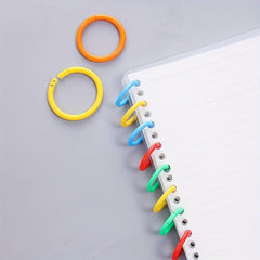 50pcs Colorful Plastic Loose leaf Binding Rings Removable Cover Fixed Buckle