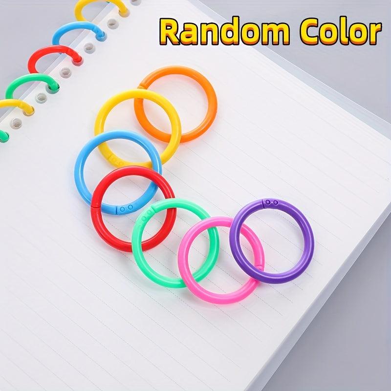 50pcs Colorful Plastic Loose leaf Binding Rings Removable Cover Fixed Buckle