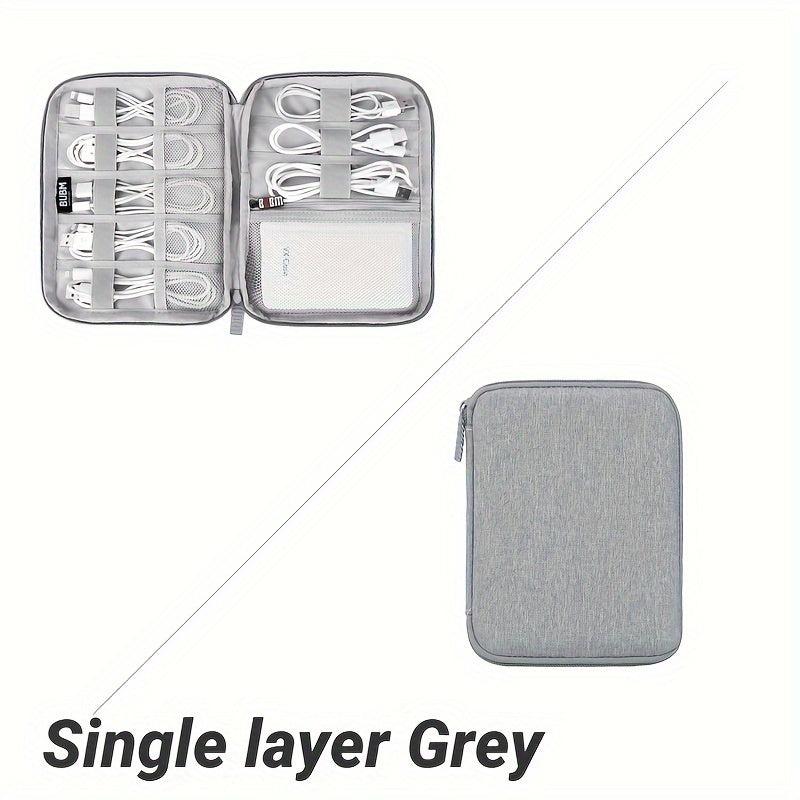 Gray Digital Storage Bag for Electronics Accessories