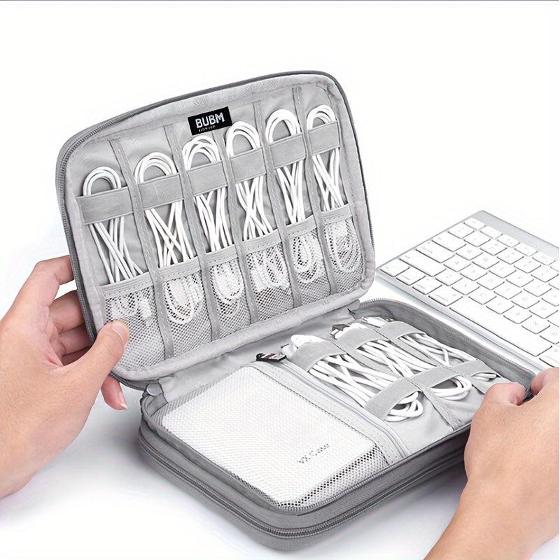 Gray Digital Storage Bag for Electronics Accessories