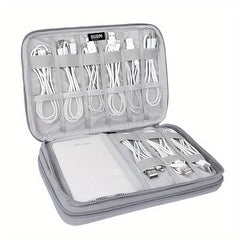 Gray Digital Storage Bag for Electronics Accessories