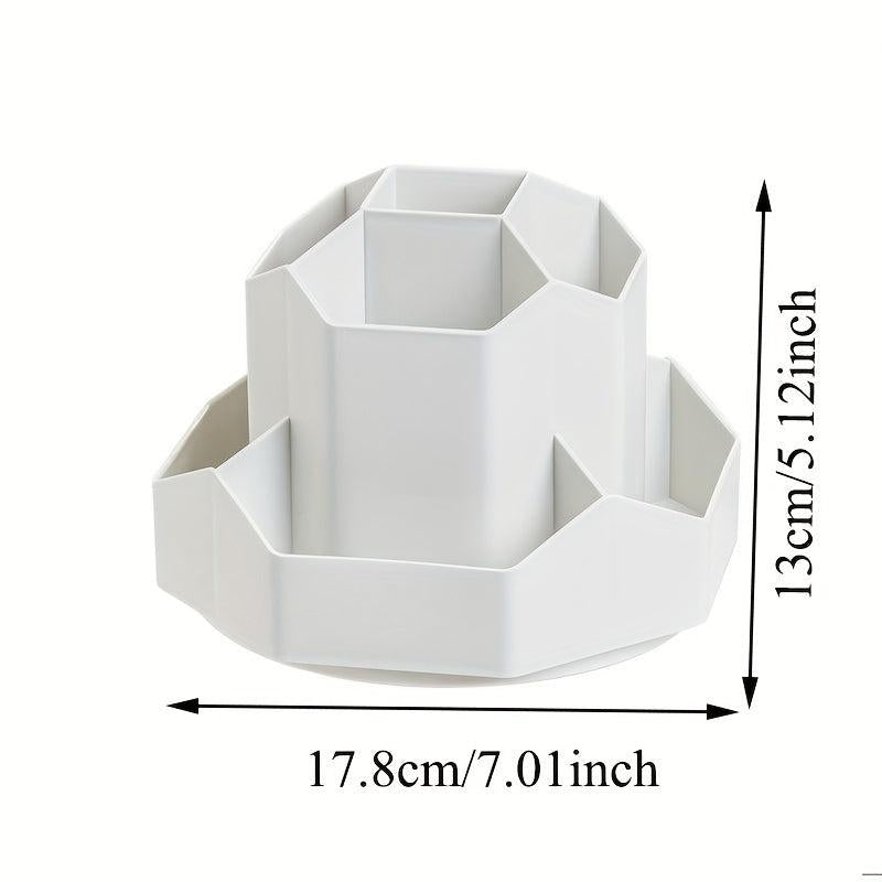 High Capacity Rotating Pen Holder for Workspace Organization