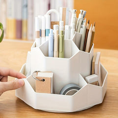 High Capacity Rotating Pen Holder for Workspace Organization