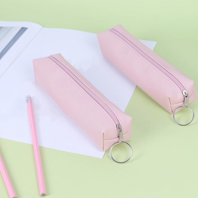 Plain Leather Pencil Case for Stationery