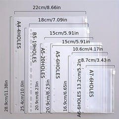 5 Pcs Transparent PVC Document Storage Case Student Stationery Storage Bag