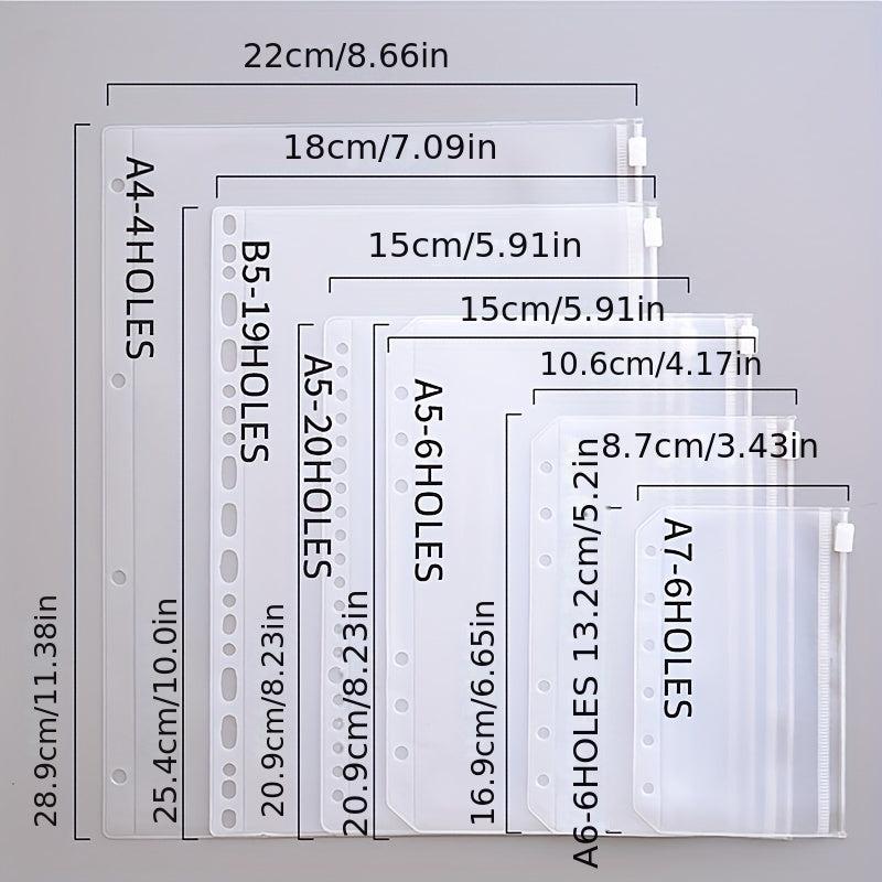 5 Pcs Transparent PVC Document Storage Case Student Stationery Storage Bag