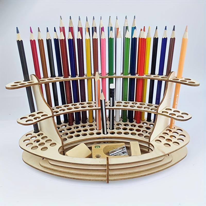 Wooden Pen Holder Display Rack Vertical Slot Pen Holder Home Office Storage Box