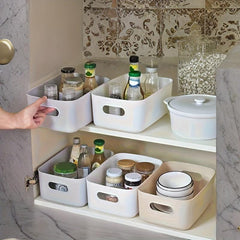 Plastic Bathroom Cosmetics Organizer Box - Home Storage Basket