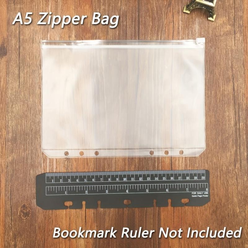 12PCS Binder Pockets Zipper Folders Waterproof for 6 Ring Notebook A5 A6 A7