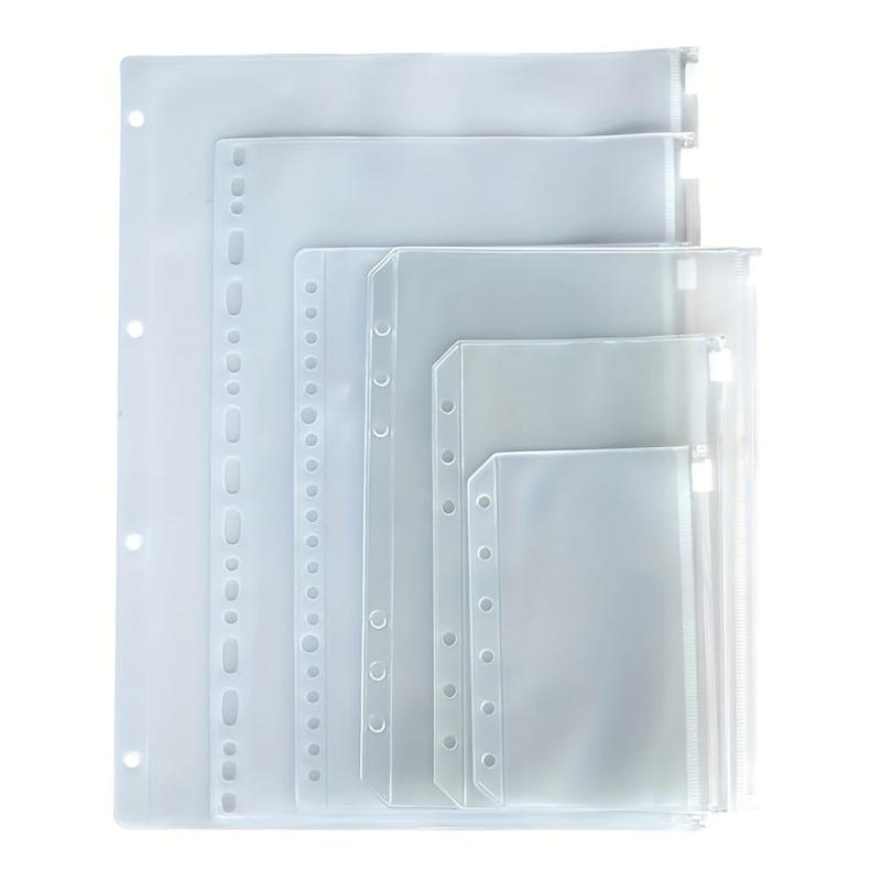 12PCS Binder Pockets Zipper Folders Waterproof for 6 Ring Notebook A5 A6 A7