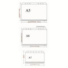 12PCS Binder Pockets Zipper Folders Waterproof for 6 Ring Notebook A5 A6 A7