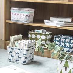 Cotton & Linen Desktop Storage Box Fabric Storage Basket - Small Fresh Design