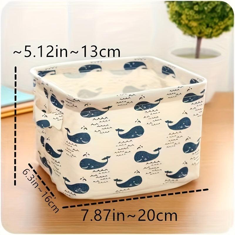 Cotton & Linen Desktop Storage Box Fabric Storage Basket - Small Fresh Design