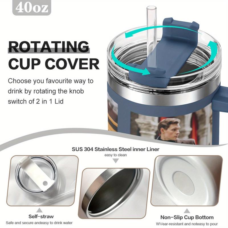 Custom Stainless Steel Tumbler w/ Photo & Text Insulated Travel Mug