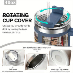 Custom Stainless Steel Tumbler w/ Photo & Text Insulated Travel Mug