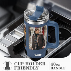 Custom Stainless Steel Tumbler w/ Photo & Text Insulated Travel Mug