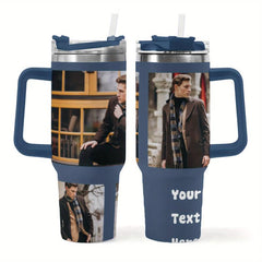 Custom Stainless Steel Tumbler w/ Photo & Text Insulated Travel Mug