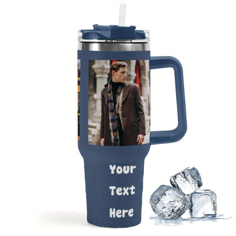 Custom Stainless Steel Tumbler w/ Photo & Text Insulated Travel Mug