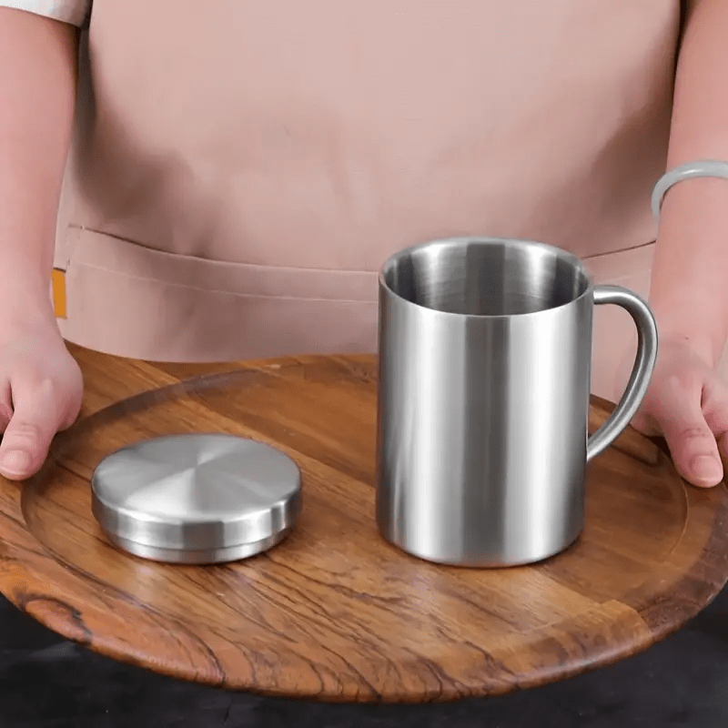 Stainless Steel Coffee Mug with Lid Insulated Water Cup Hot Cold Beverage